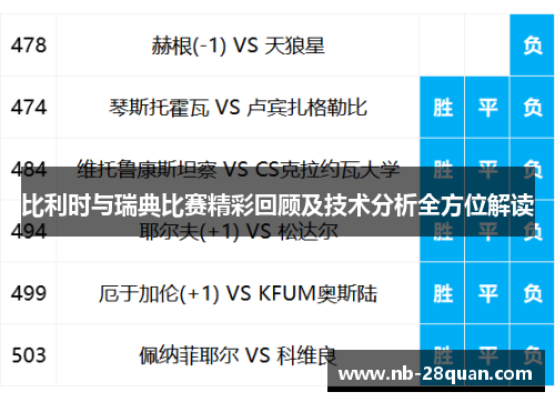 比利时与瑞典比赛精彩回顾及技术分析全方位解读